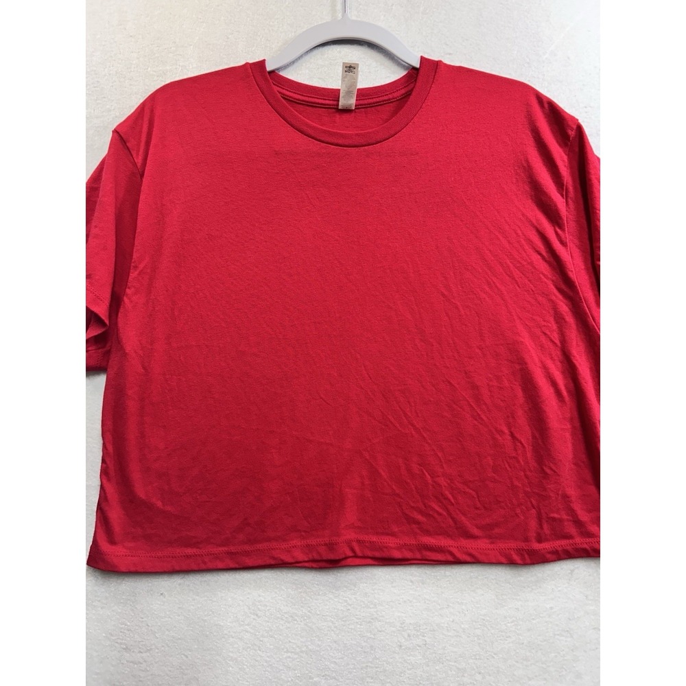Next Level Ideal Red Cotton Crew Neck Cropped Short Sleeve T-Shirt Size XL